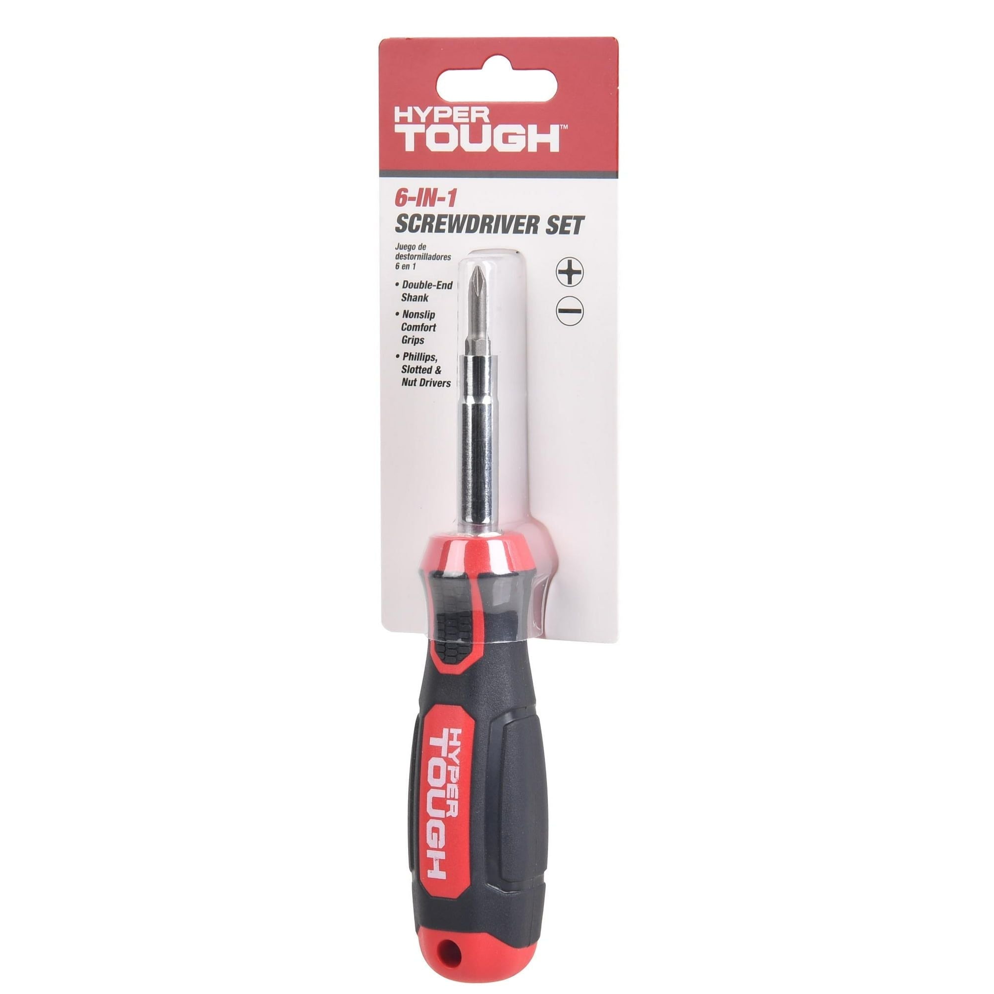 Hyper Tough Slotted Heavy-Duty 6-in-1 Screwdriver Set EasyOptionXY LLC