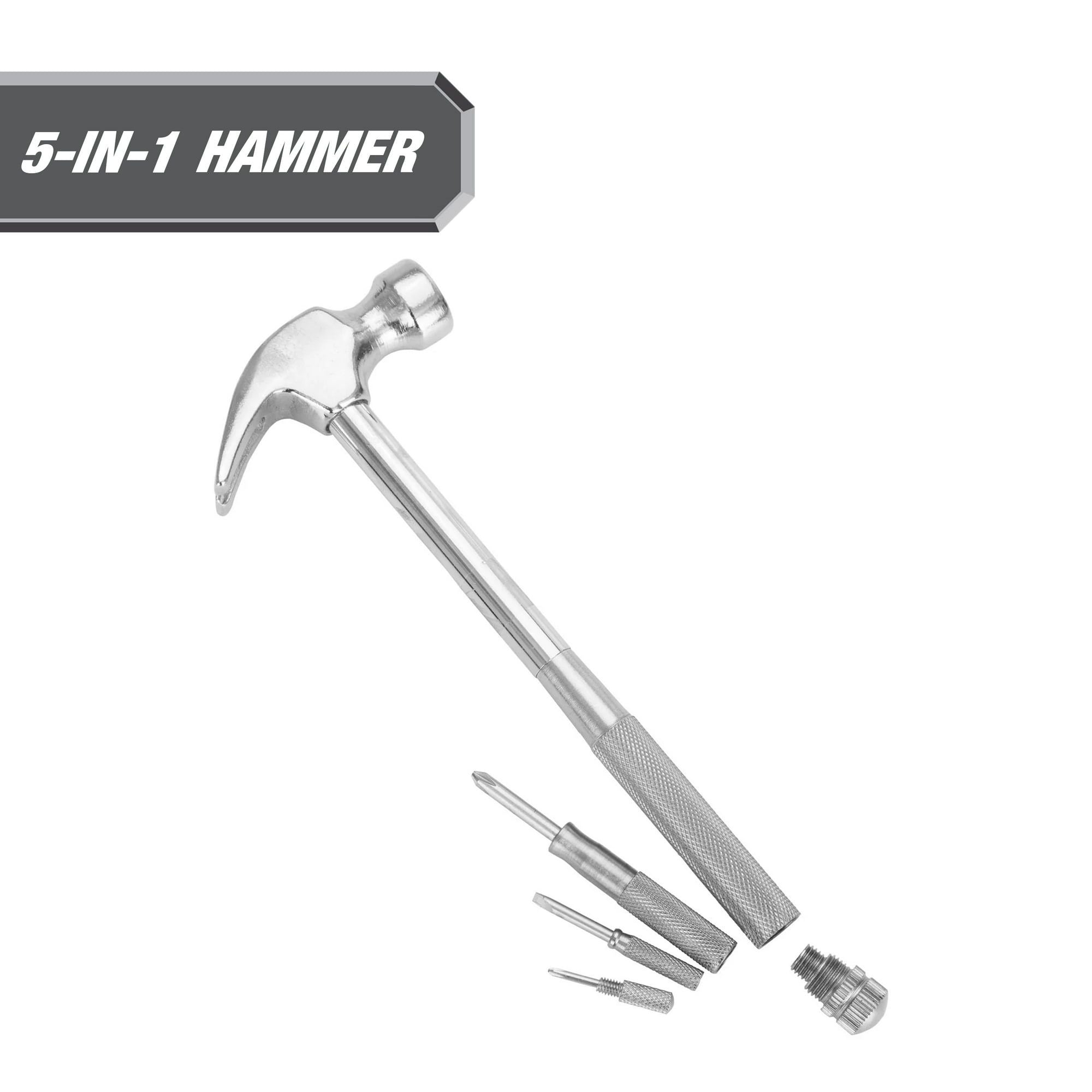 Hyper Tough 5-in-1 Hammer and Screwdriver Set, 4 Screwdrivers and 1 Hammer, Gift for Mom EasyOptionXY LLC