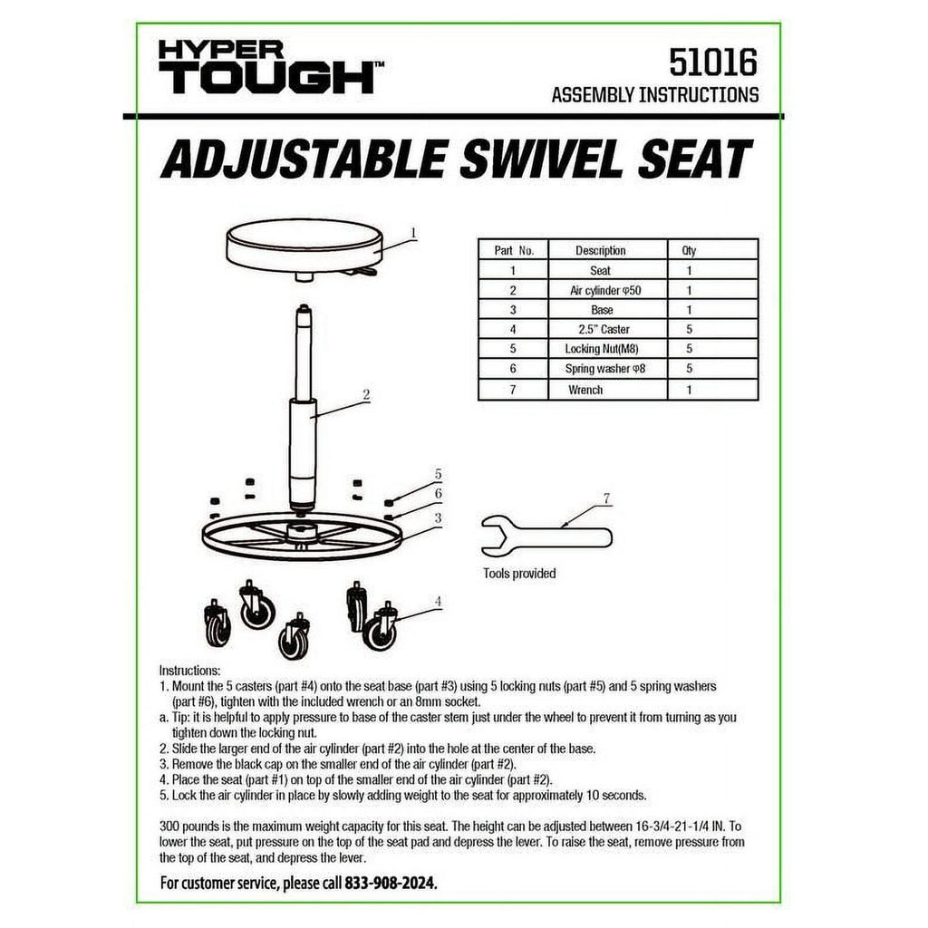Hyper Tough Black Rolling Automotive Creeper Stool, 300-lb, Model 51016, Product Weight- 11.7 lb EasyOptionXY LLC