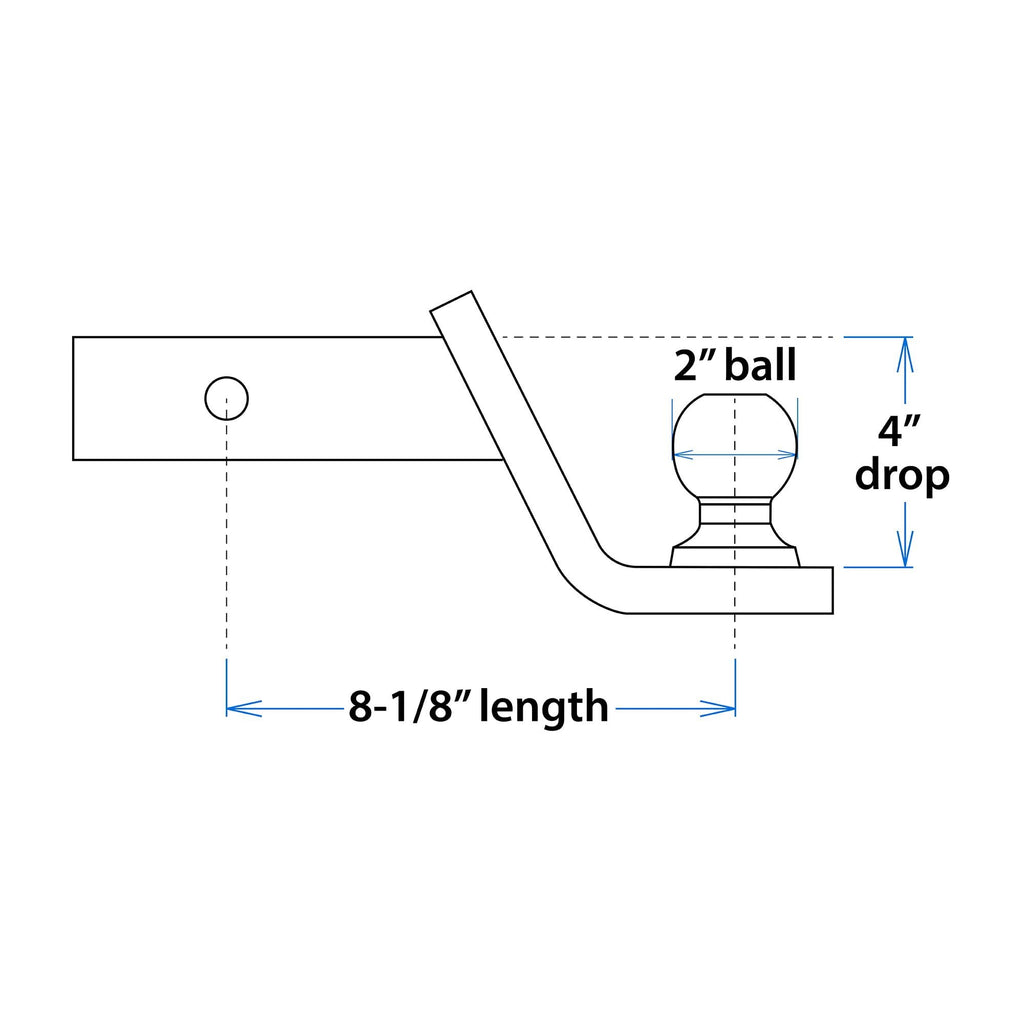 Hyper Tough 4 inch Drop Trailer Hitch Starter Kit, Steel, with 5/8 inch Pin, Class III, Black, 2 inch Ball EasyOptionXY LLC