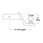 Hyper Tough 4 inch Drop Trailer Hitch Starter Kit, Steel, with 5/8 inch Pin, Class III, Black, 2 inch Ball EasyOptionXY LLC
