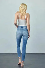 HIGH RISE ANKLE SKINNY JEANS