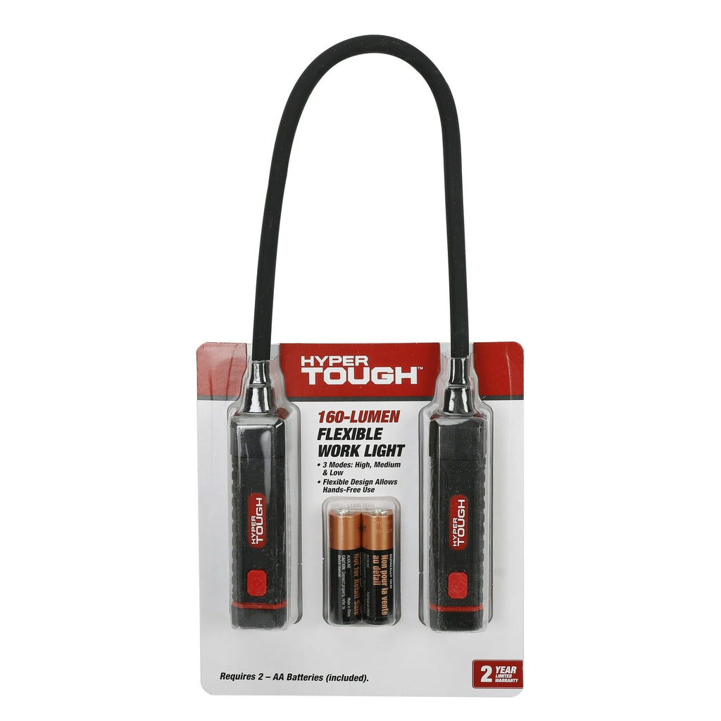 Hyper Tough 160-Lumen LED Handsfree Portable Flex Work Light, AA Batteries, Black EasyOptionXY LLC