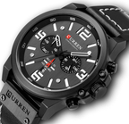 Retro  Waterproof Watch With Chronometers Steel Case And Leather Belts Unique Design Excellent Look Perfect Gift For Your Man Stevvex