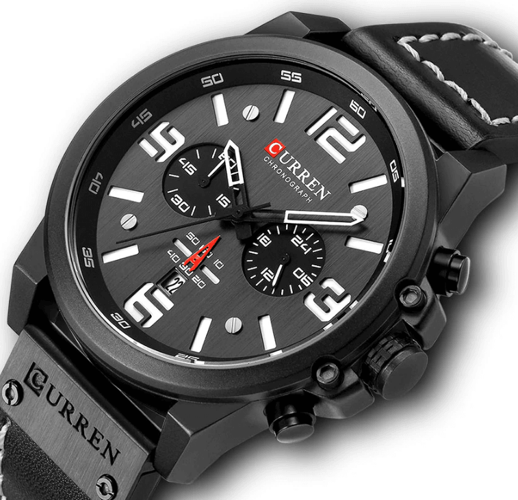 Retro  Waterproof Watch With Chronometers Steel Case And Leather Belts Unique Design Excellent Look Perfect Gift For Your Man Stevvex