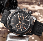 Men's Waterproof Watch With Chronometers Date Display Gold Detail Excellent Background Perfect Gift Stevvex