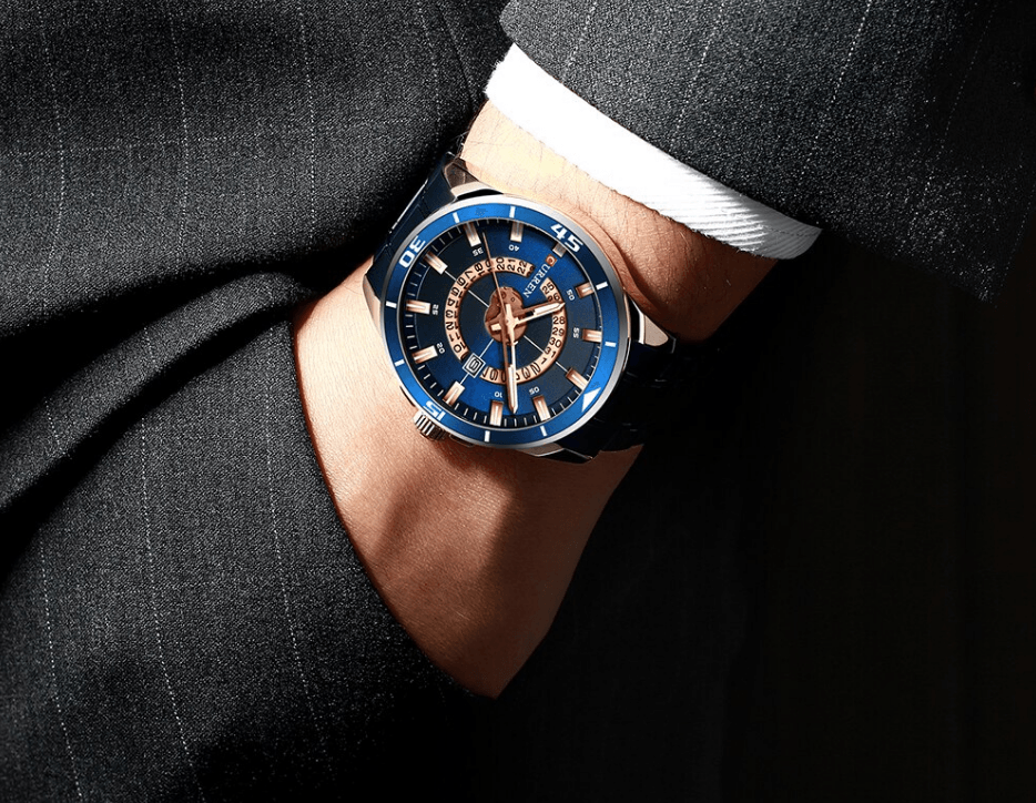 Men's  Modern Sports Waterproof Watch Luxury Unique Design  Fluorescent Hands Perfect Gift Stevvex