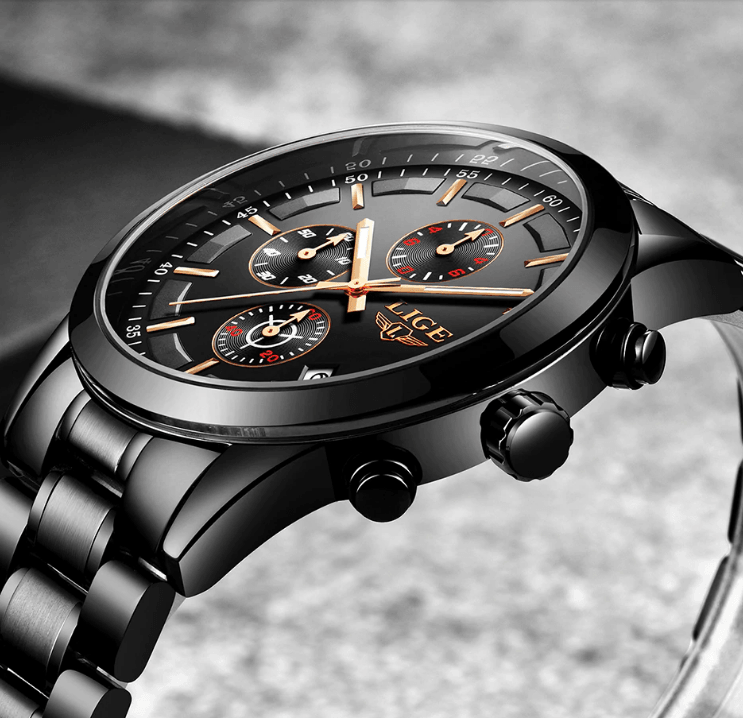 Men's Waterproof  Watch With Chronometers And Date Display Unique Design Perfect Gift Stevvex