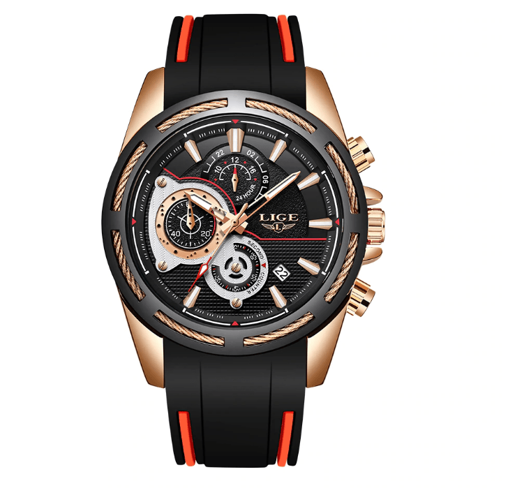 Men's Waterproof Modern Watch With Rubber Straps Multifunction Watches Unique Design Perfect Gift Stevvex