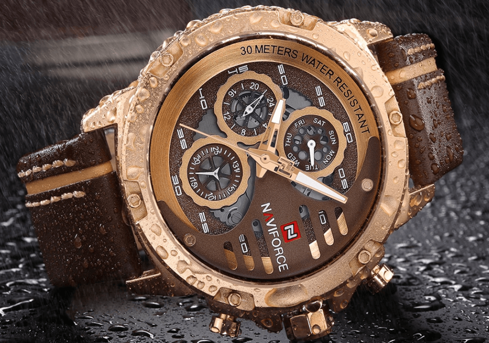 Men's  Sports Waterproof Watch With Chronometers And Leather Belt Multifunction Wristwatch Unique Design Perfect Gift - SJB-DIAMOND ELITES