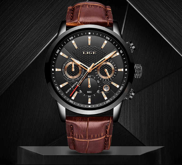 Men's  Waterproof Watch With Chronometers Day View Sport Analog Watches Excellent Look Perfect Gift For Him Stevvex