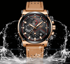 Men's Waterproof Modern Watch With Leather Belts, Stainless Steel Case Excellent Look Perfect Gift Stevvex