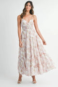 Floral Print Tiered Cami Maxi Summer Dress – Floral Maxi Dress, Tiered Maxi Dress, Cami Maxi Dress, Breezy Summer Dress, Bohemian Maxi Dress Stevvex