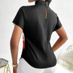 Women's New Small Stand Up Collar Loose Fit Comfortable And Elegant Temperament Floral Print Top - SJB-DIAMOND ELITES