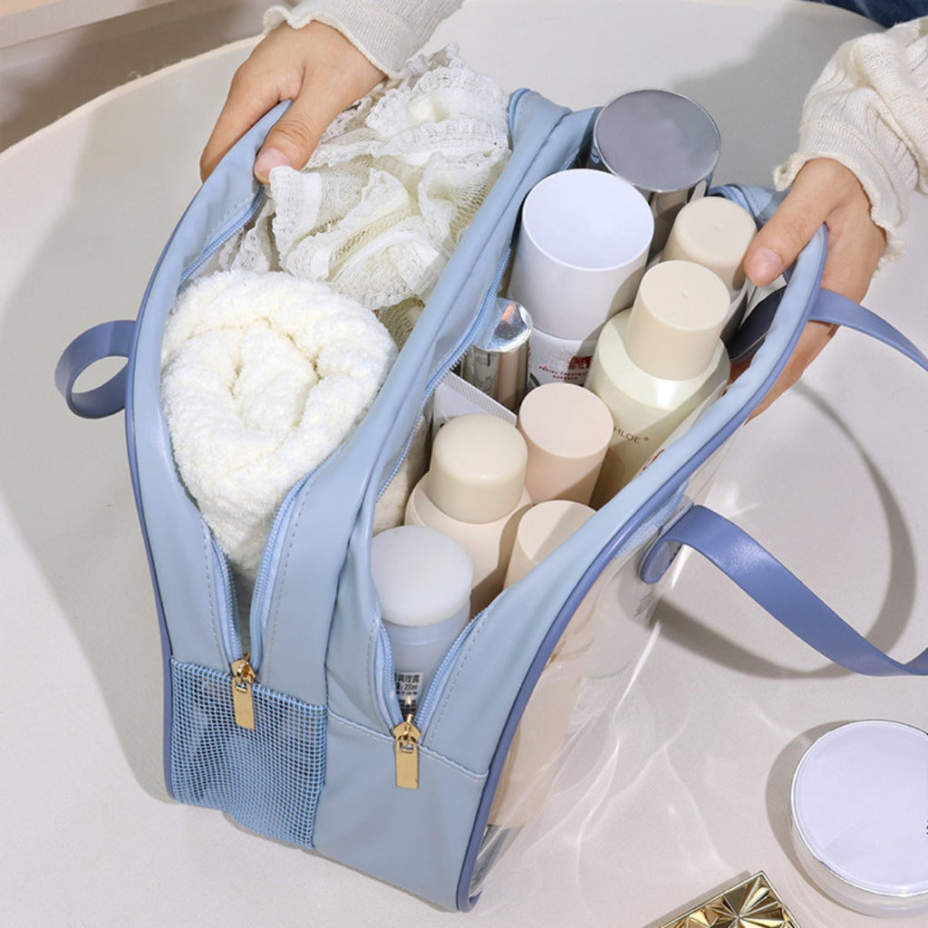 Wet and dry separation wash bag, portable waterproof bath swimming storage bag, business trip cosmetic bag, Transparent Cosmetic Bag, transparent makeup purse, - SJB-DIAMOND ELITES