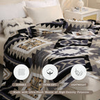 1pc Southwest Native American Flannel Polyester Throw Double-side Printed Blanket, Aztec Geometry Pattern Travel Couch Bed Blanket Plush Soft Lightweight Blanket For All Season Lootquake LLC