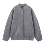 Women's Pocket Loose Bomber Jacket Coat