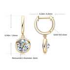 14K Gold Moissanite Hoop Drop Earrings 1.3CT D VVS1 925 Sterling Silver BandsCo Straps