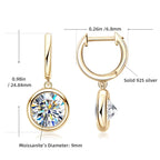 14K Gold Moissanite Hoop Drop Earrings 1.3CT D VVS1 925 Sterling Silver BandsCo Straps