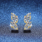 14K Gold Plated 925 Silver 2ct D Moissanite Stud Earrings For Women BandsCo Straps