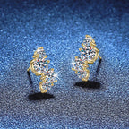 14K Gold Plated 925 Silver 2ct D Moissanite Stud Earrings For Women BandsCo Straps
