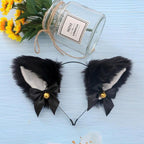 15 Colors Beautiful Masquerade Halloween Cat Ears Cosplay Cat Ear Party Costume Bow Tie Bell Headwear Headband Gorgeous Hair Accessories For Women