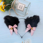 15 Colors Beautiful Masquerade Halloween Cat Ears Cosplay Cat Ear Party Costume Bow Tie Bell Headwear Headband Gorgeous Hair Accessories For Women
