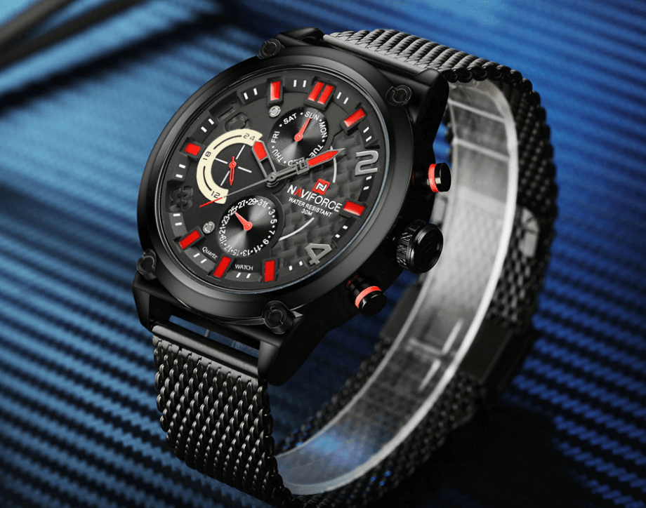 Men's Multifunction Analog Quartz Watches Waterproof Wrist Watch With Stainless Steel Mesh Band Excellent Design Perfect Gift - SJB-DIAMOND ELITES