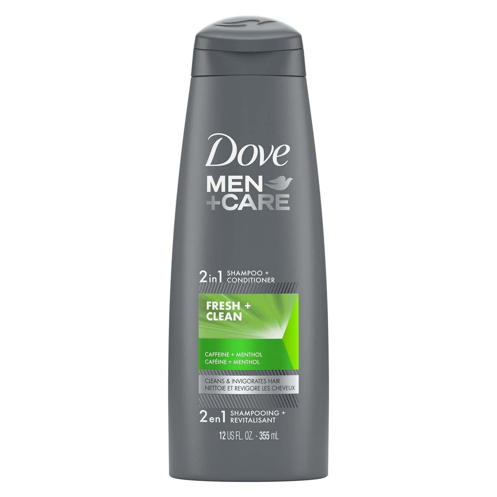 Dove Men+Care Fortifying 2-in-1 Shampoo and Conditioner Fresh & Clean with Caffeine, 12 oz