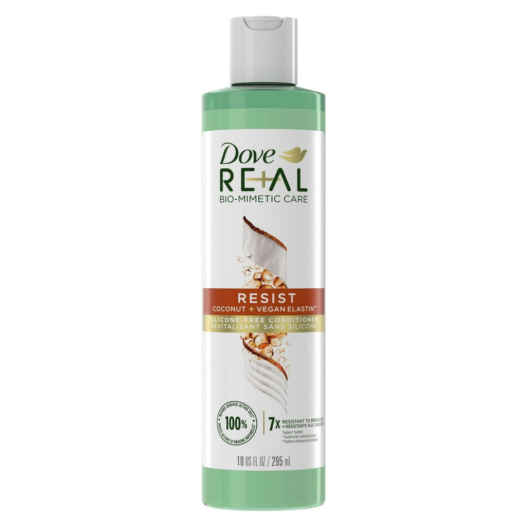 Dove Real Bio-Mimetic Care Daily Conditioner with Vegan Elastin, Coconut, 10 fl oz