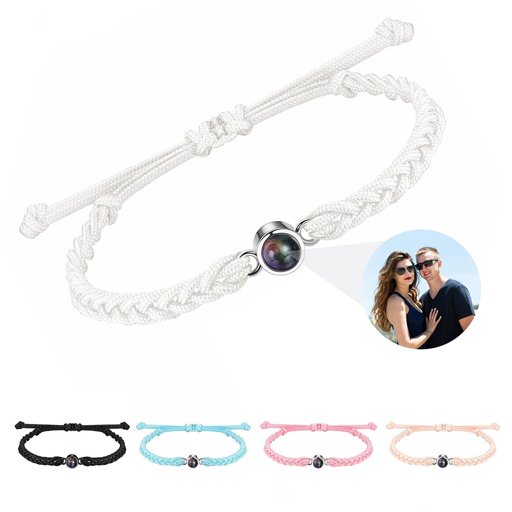 Personalized Photo Projection Bracelet 100 Languages I Love You Custom Photo Bracelets Custom Couple Jewelry Mother's Day Gift Greeting Cards Pi-Mart
