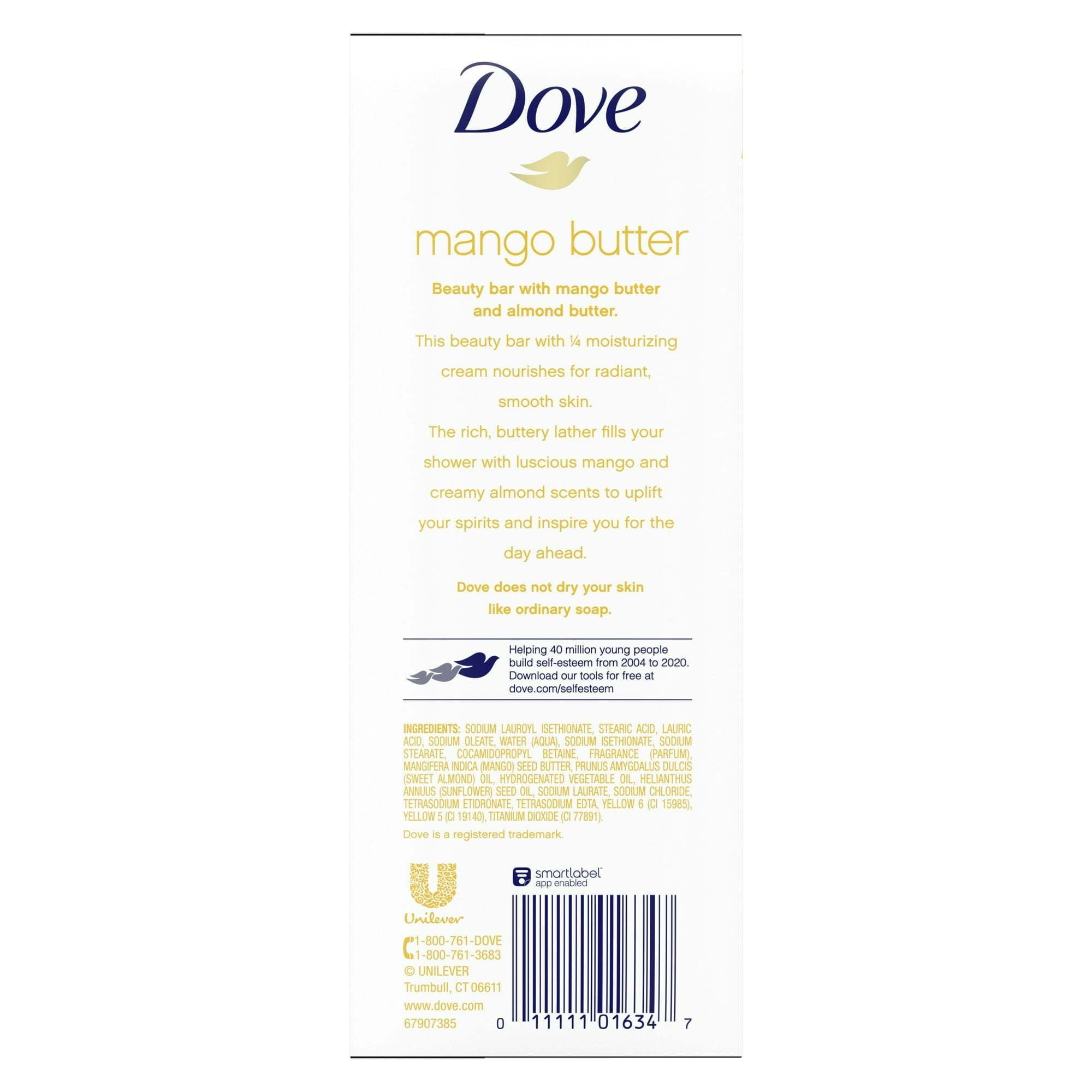 Dove Purely Pampering Beauty Bar with Mango Butter 3.75 oz 6 bars