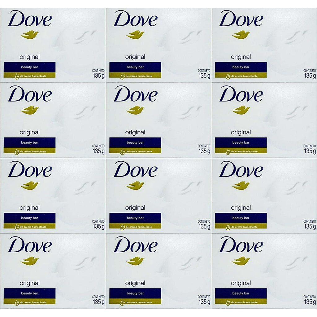 Dove White Cream Bar 4.75 oz / 135 Gr (Pack of 12) Dry Skin Bath Soaps EasyOptionXY LLC