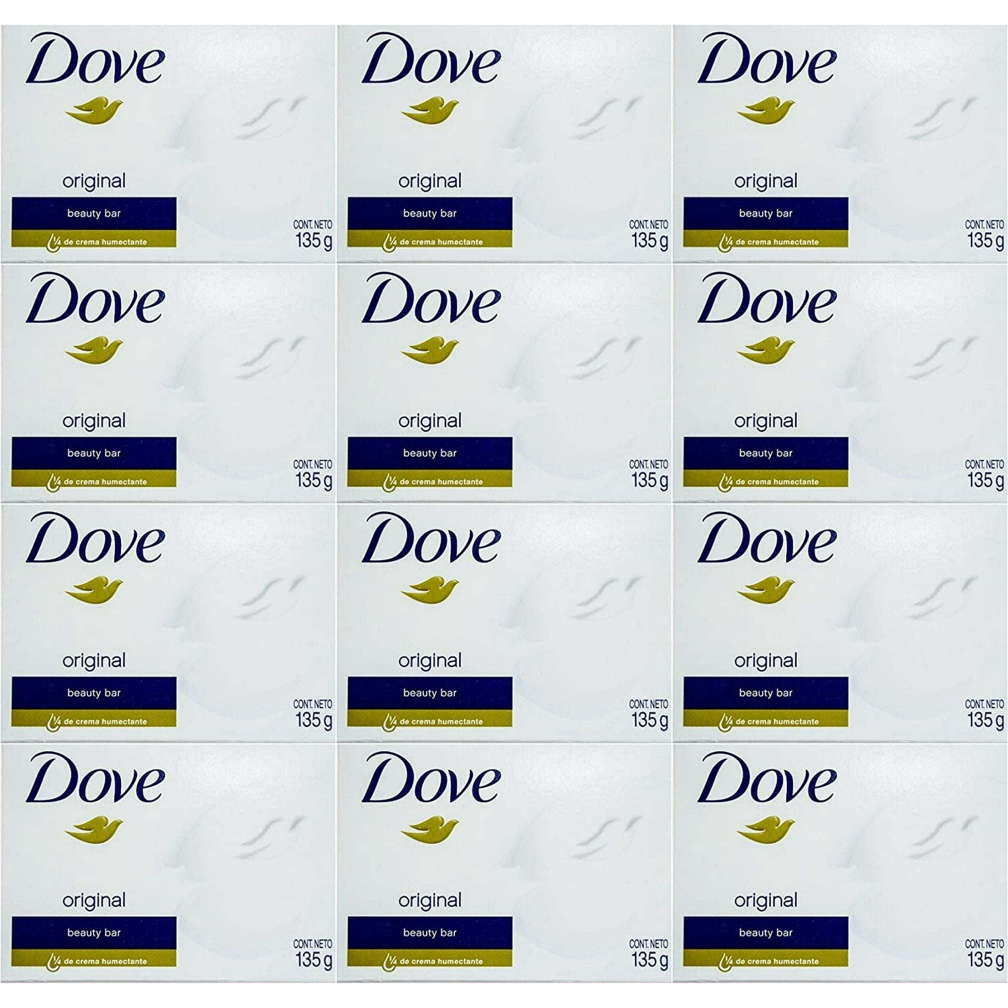 Dove White Cream Bar 4.75 oz / 135 Gr (Pack of 12) Dry Skin Bath Soaps EasyOptionXY LLC