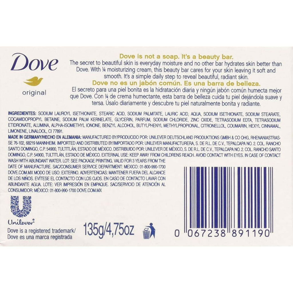 Dove White Cream Bar 4.75 oz / 135 Gr (Pack of 12) Dry Skin Bath Soaps EasyOptionXY LLC