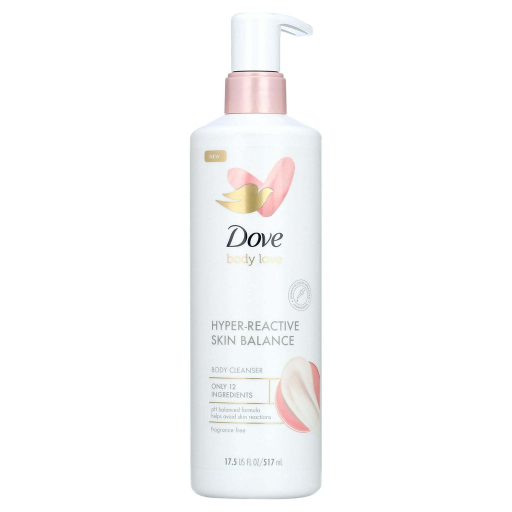Dove Body Love Hyper Reactive Skin Balance Daily Use Women's Body Wash, Fragrance Free, 17.5 fl oz EasyOptionXY LLC