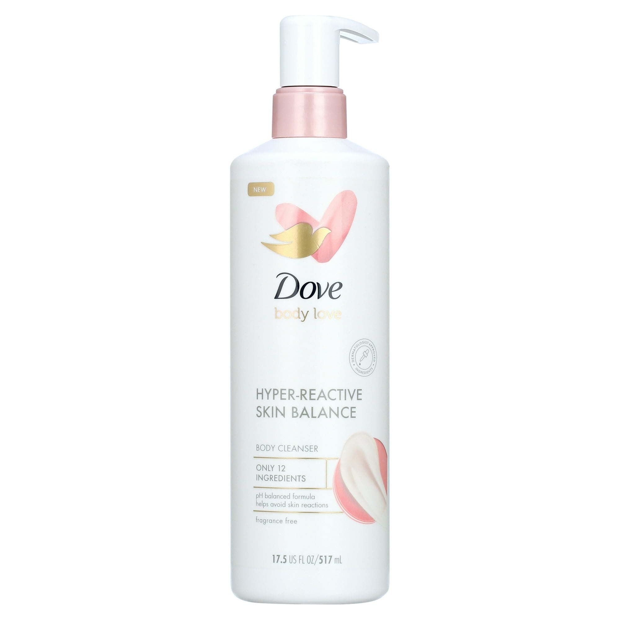 Dove Body Love Hyper Reactive Skin Balance Daily Use Women's Body Wash, Fragrance Free, 17.5 fl oz EasyOptionXY LLC
