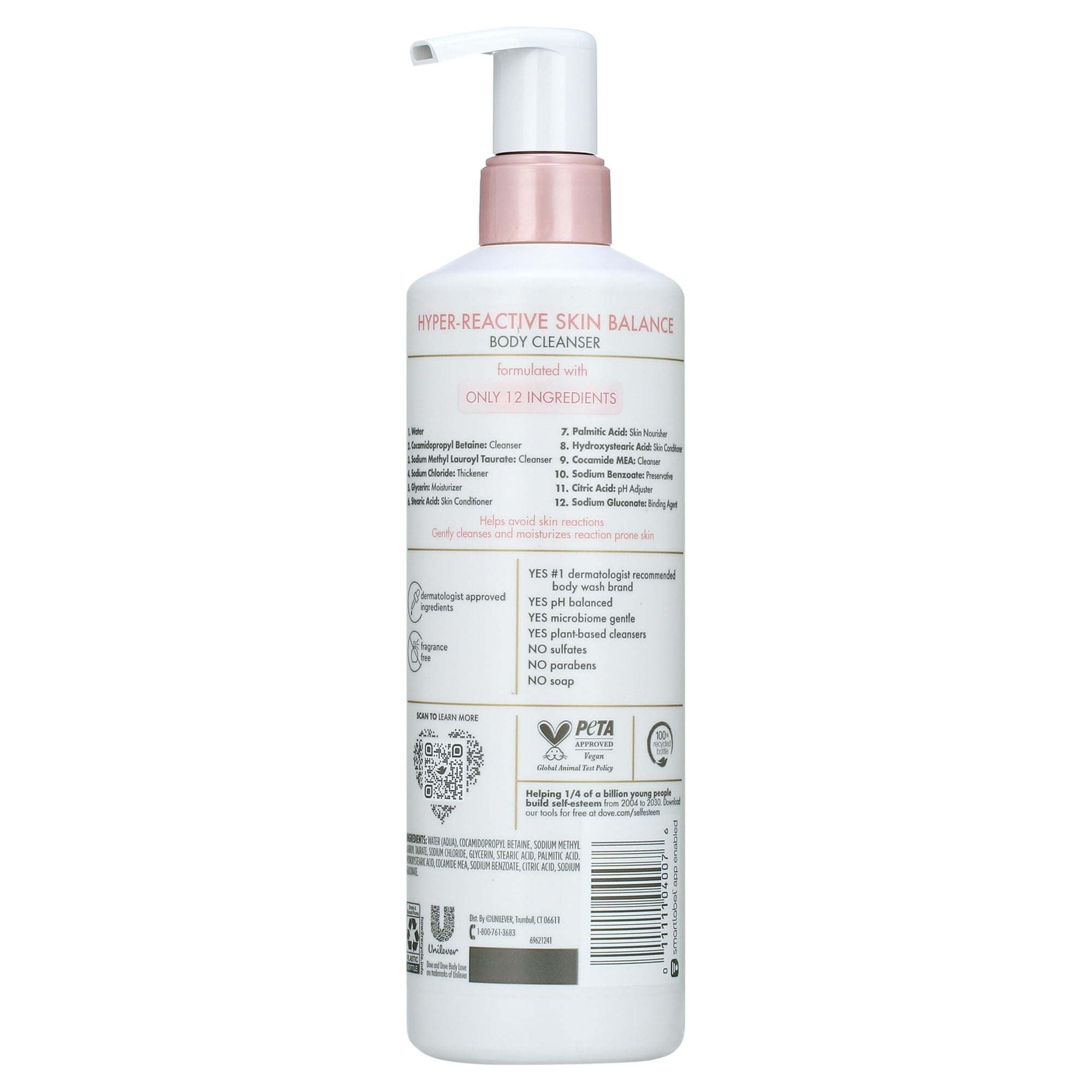 Dove Body Love Hyper Reactive Skin Balance Daily Use Women's Body Wash, Fragrance Free, 17.5 fl oz EasyOptionXY LLC