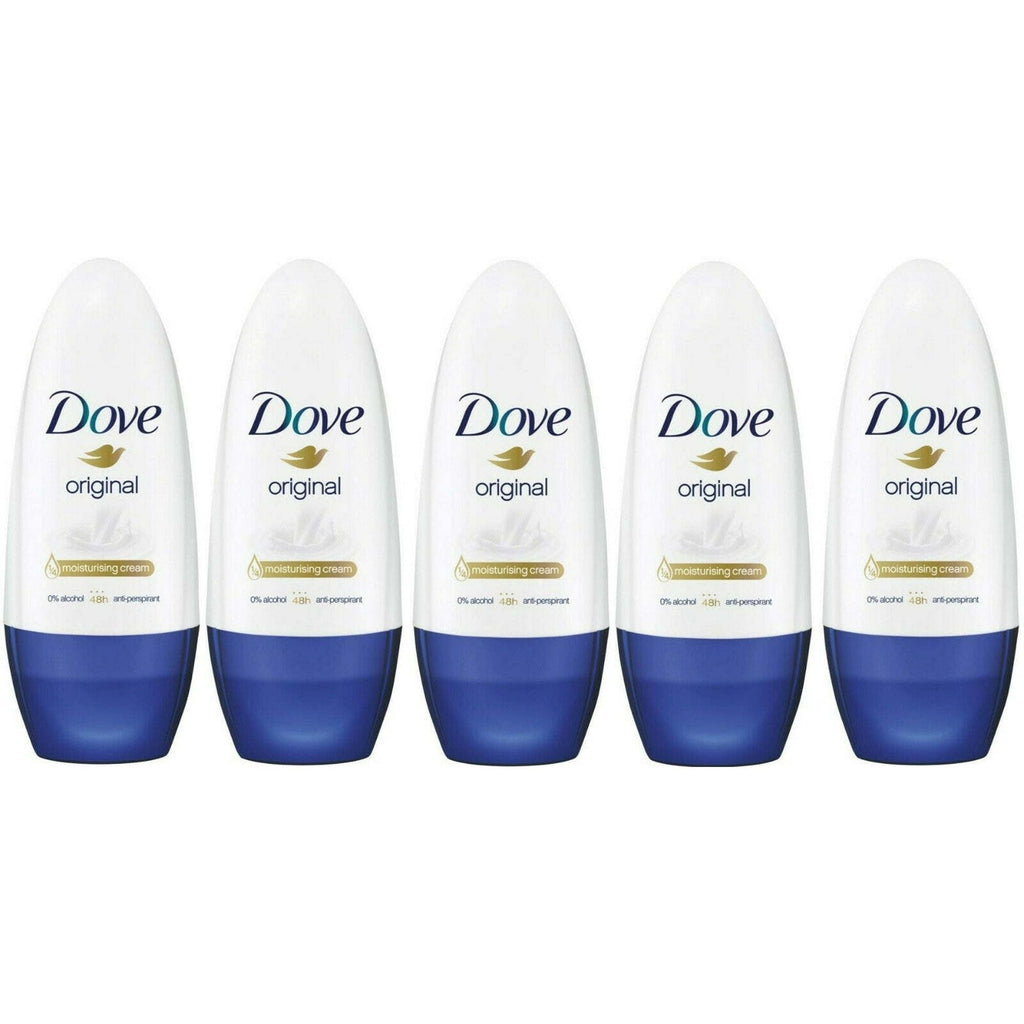 Dove Original Anti-Perspirant Roll-On, 50 Ml / 1.7 Ounce (Pack of 5)