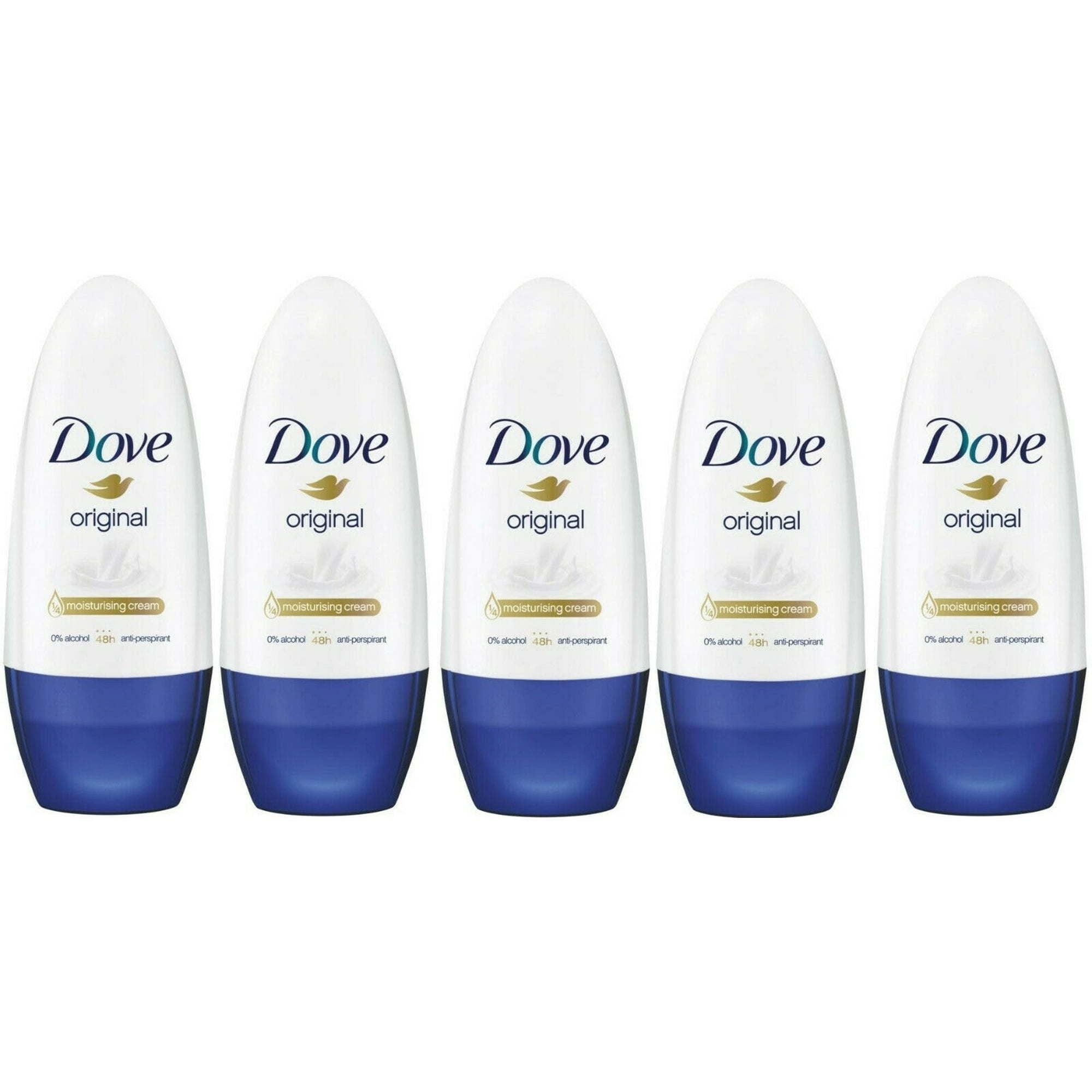 Dove Original Anti-Perspirant Roll-On, 50 Ml / 1.7 Ounce (Pack of 5)