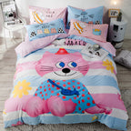 Cartoon four-piece cotton duvet cover Pi-Mart