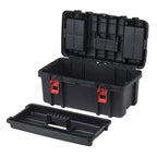 Hyper Tough 22-inch Toolbox, Plastic Tool and Hardware Storage, Black