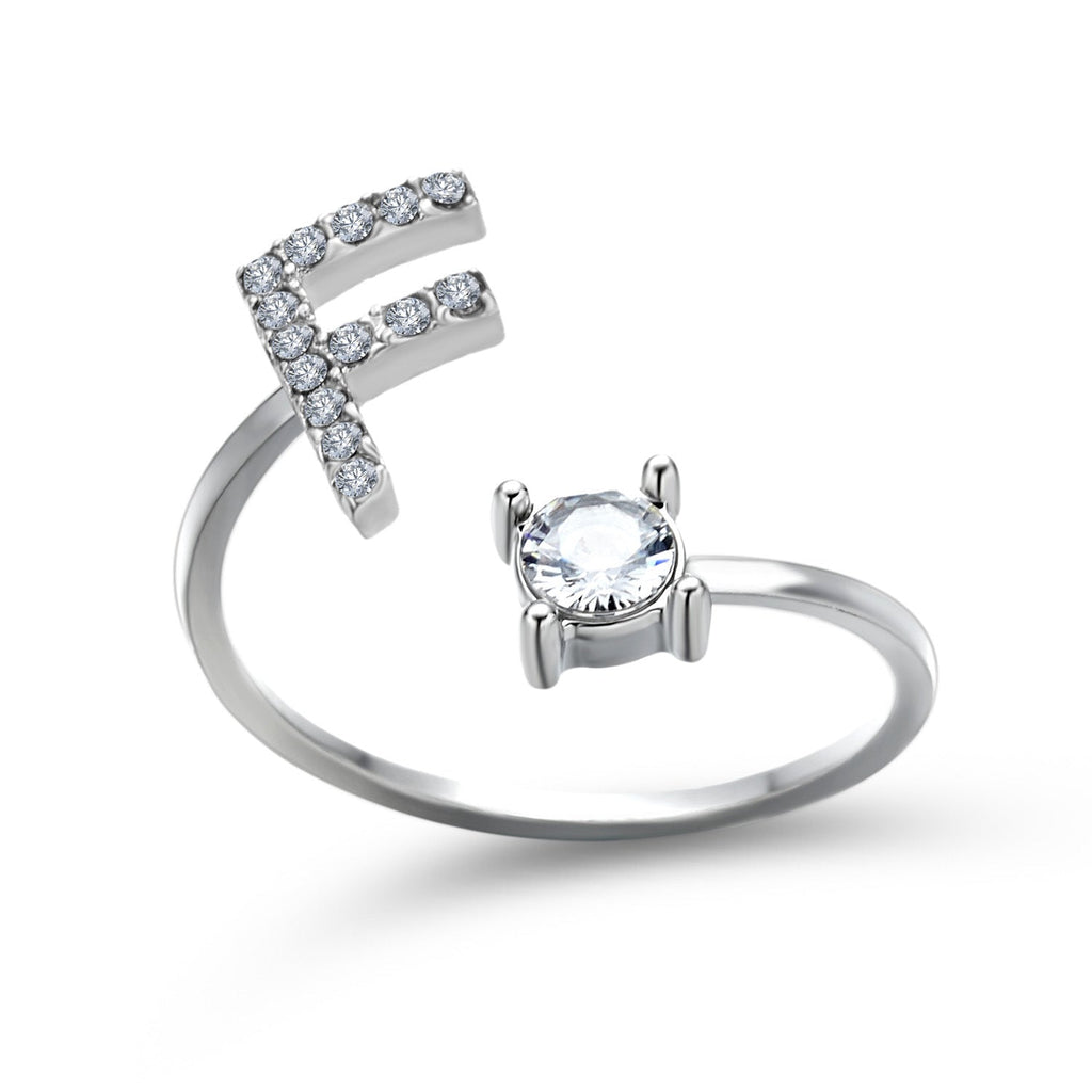 Adjustable 26 Initial Letter Ring Fashion Jewelry For Women Simple Elegant Jewelry Pi-Mart