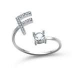 Adjustable 26 Initial Letter Ring Fashion Jewelry For Women Simple Elegant Jewelry Pi-Mart