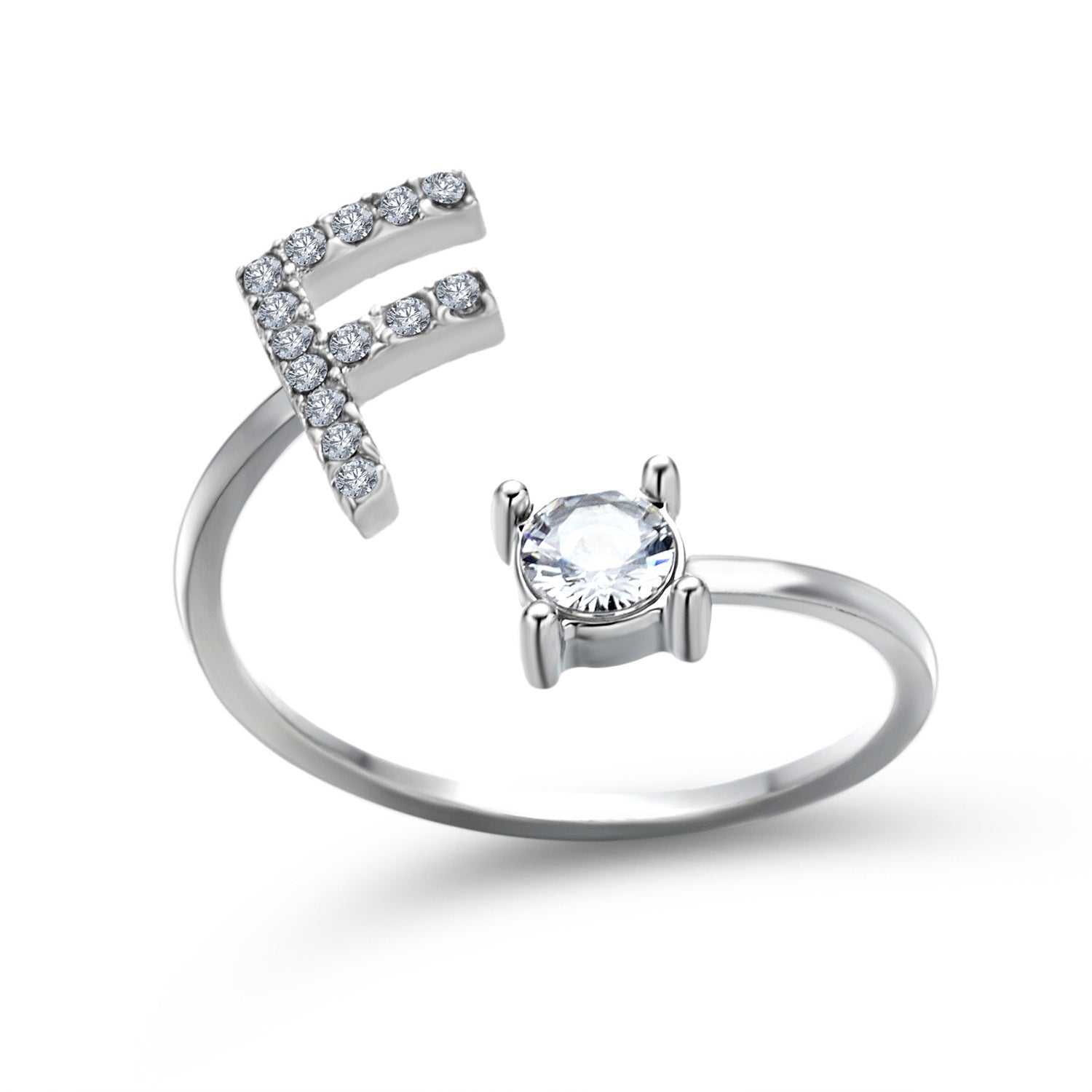 Adjustable 26 Initial Letter Ring Fashion Jewelry For Women Simple Elegant Jewelry Pi-Mart