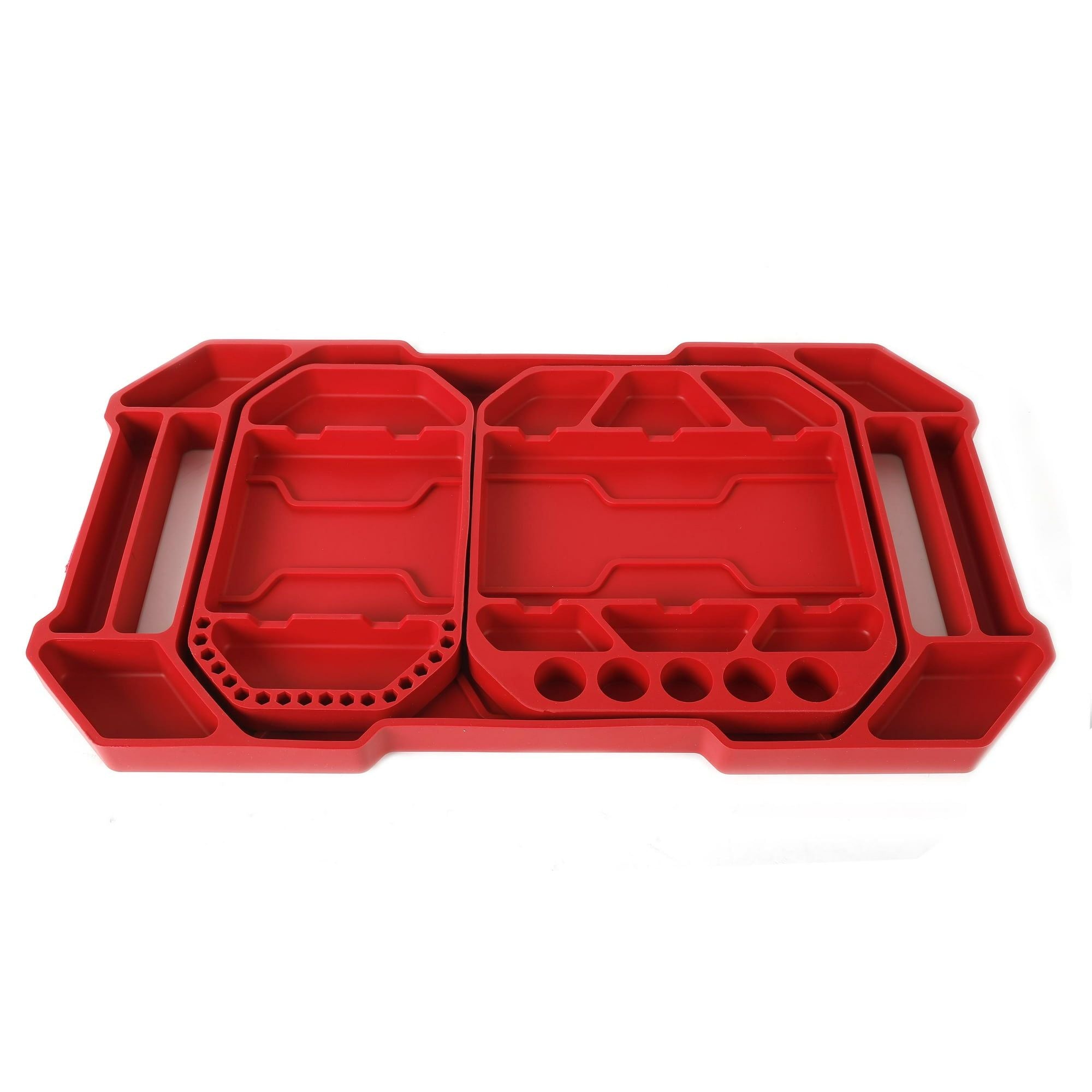 Hyper Tough 3-Piece Silicone Tool Organizer Tray, Flexible, Red, Automotive Use, New