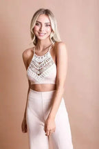 Crochet Lace High Neck Bralette