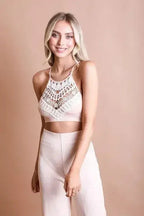 Crochet Lace High Neck Bralette