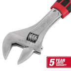 Hyper Tough 12-inch Adjustable Wrench with Ergonomic Soft Grip, Red 5371V