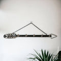 Arrow Wall Hook Hanger 6 Hook Metal Key and Jewelry Organizer Black 18x1.5x0.05 BandsCo Straps